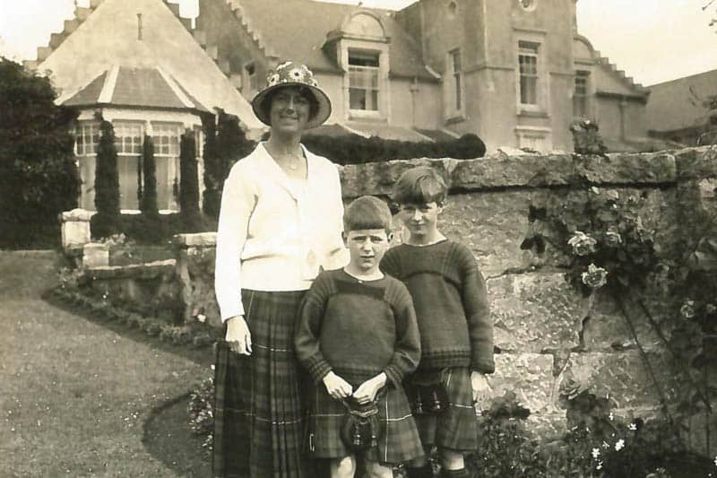 Lady Rachel MacRobert and Her Sons Historic photograph of Lady Rachel MacRobert with her sons