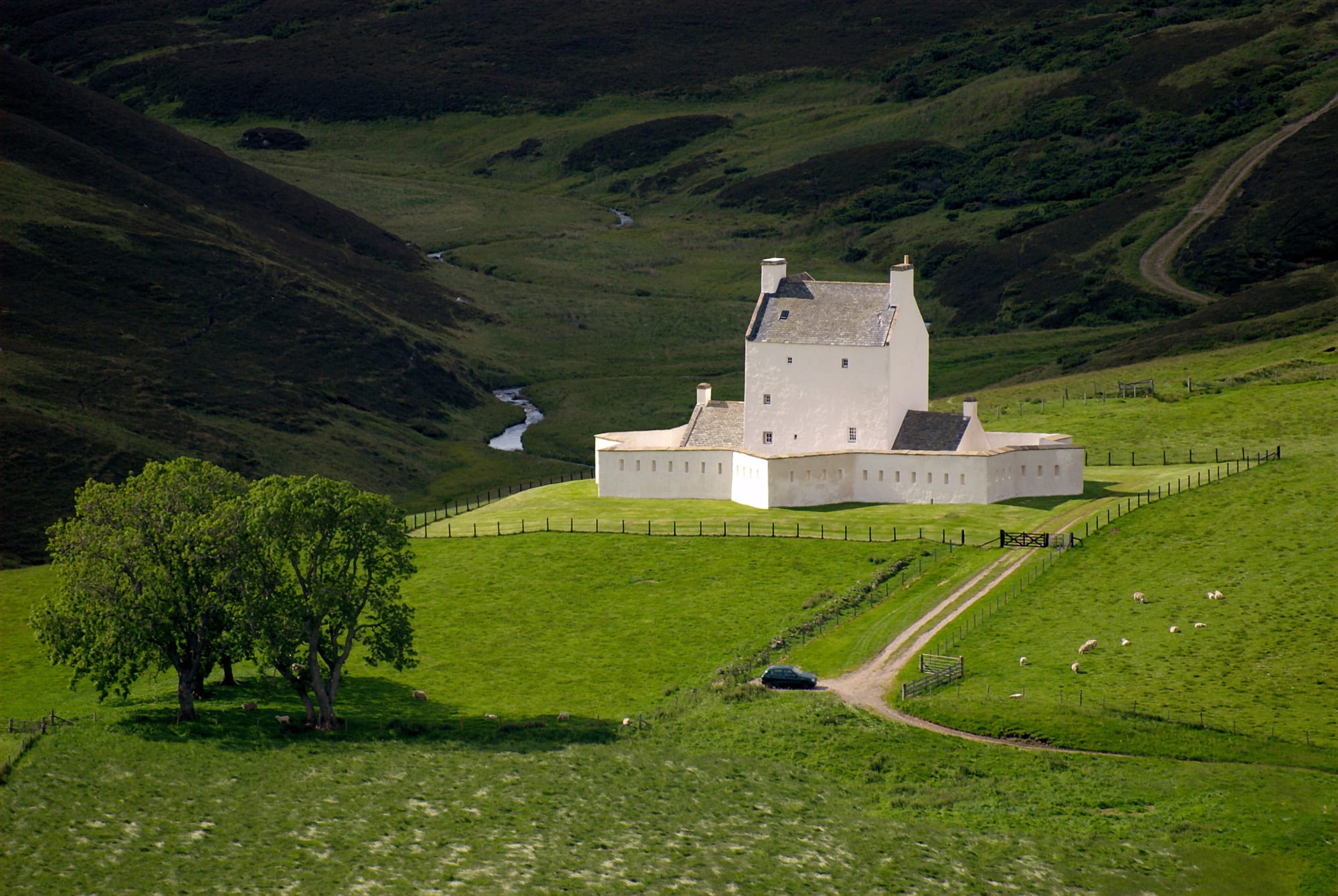 Corgarff Castle in Royal Deeside, Aberdeenshire on a sunny summer day