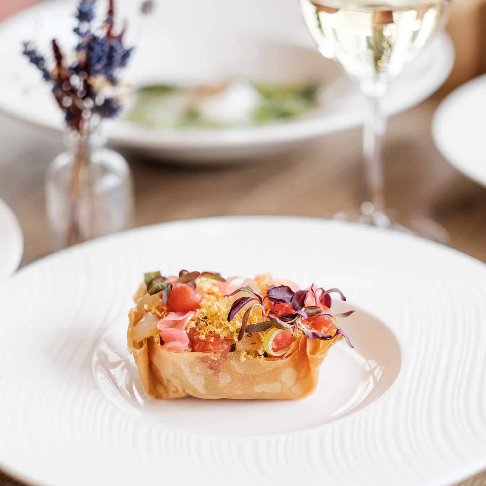 Pastry tartlet served in The Conservatory Restaurant