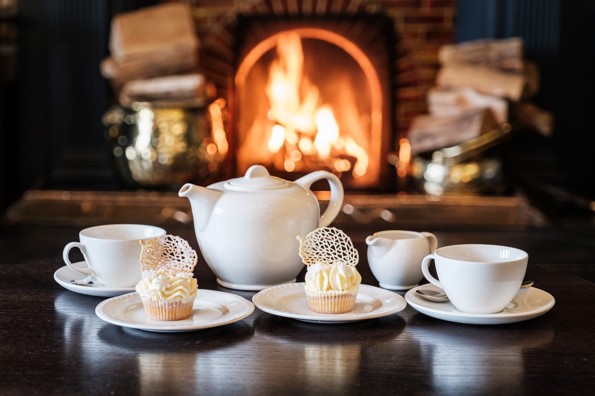 Tea and cakes served in The MacRobert Reply Bar Tea and cakes served in the MacRobert Reply Bar at Douneside House.
