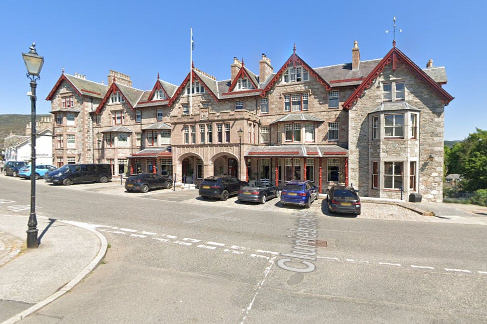Exterior photo of The Fife Arms hotel in Braemar