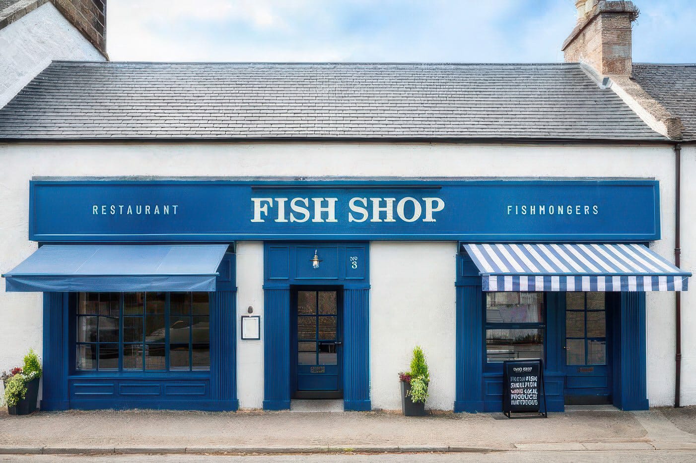 Outside of the Fish Shop restaurant in Ballater