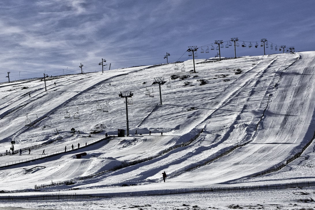 ASCII Ski slopes at the lecht on a sunny day