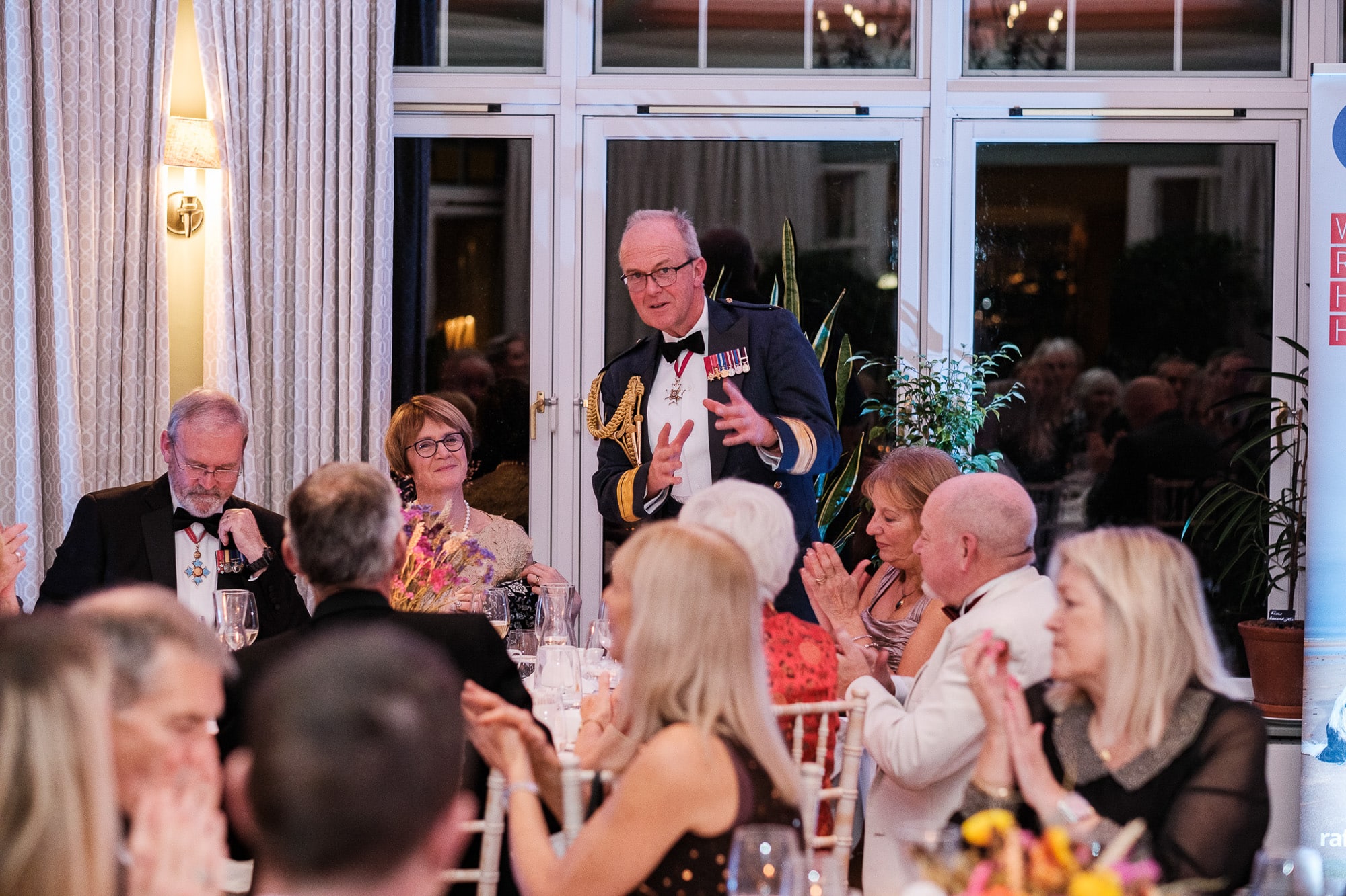 Guests at Military Club Dinner Guests enjoying a Military club dinner at Douneside Conservatory restaurant